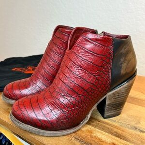 Freebird Red Crocodile “Detroit” Bootie